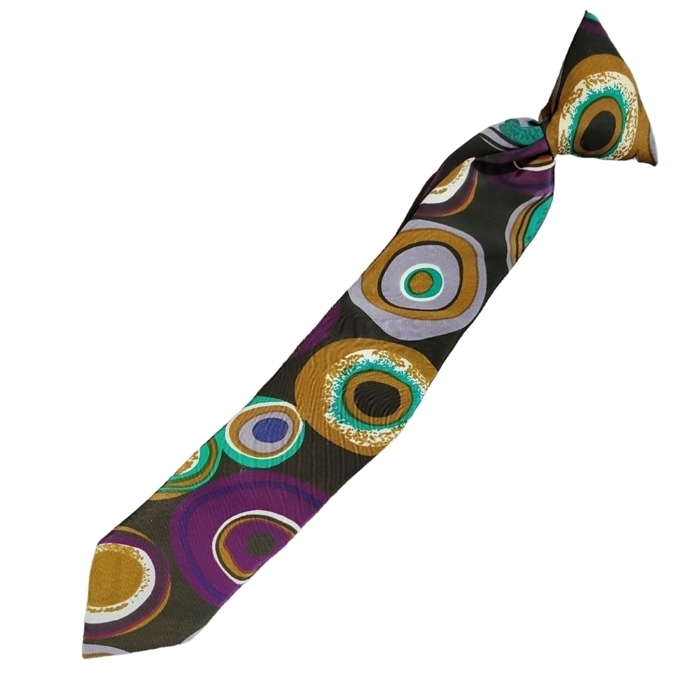 90'S Vintage Kid Clip-on Tie with Circles by Rick Bennett